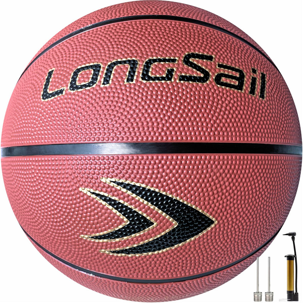 LONGSAIL Ballon de basket-ball en caoutchouc de haute qualité marron rougeâtre - Taille #3/22"