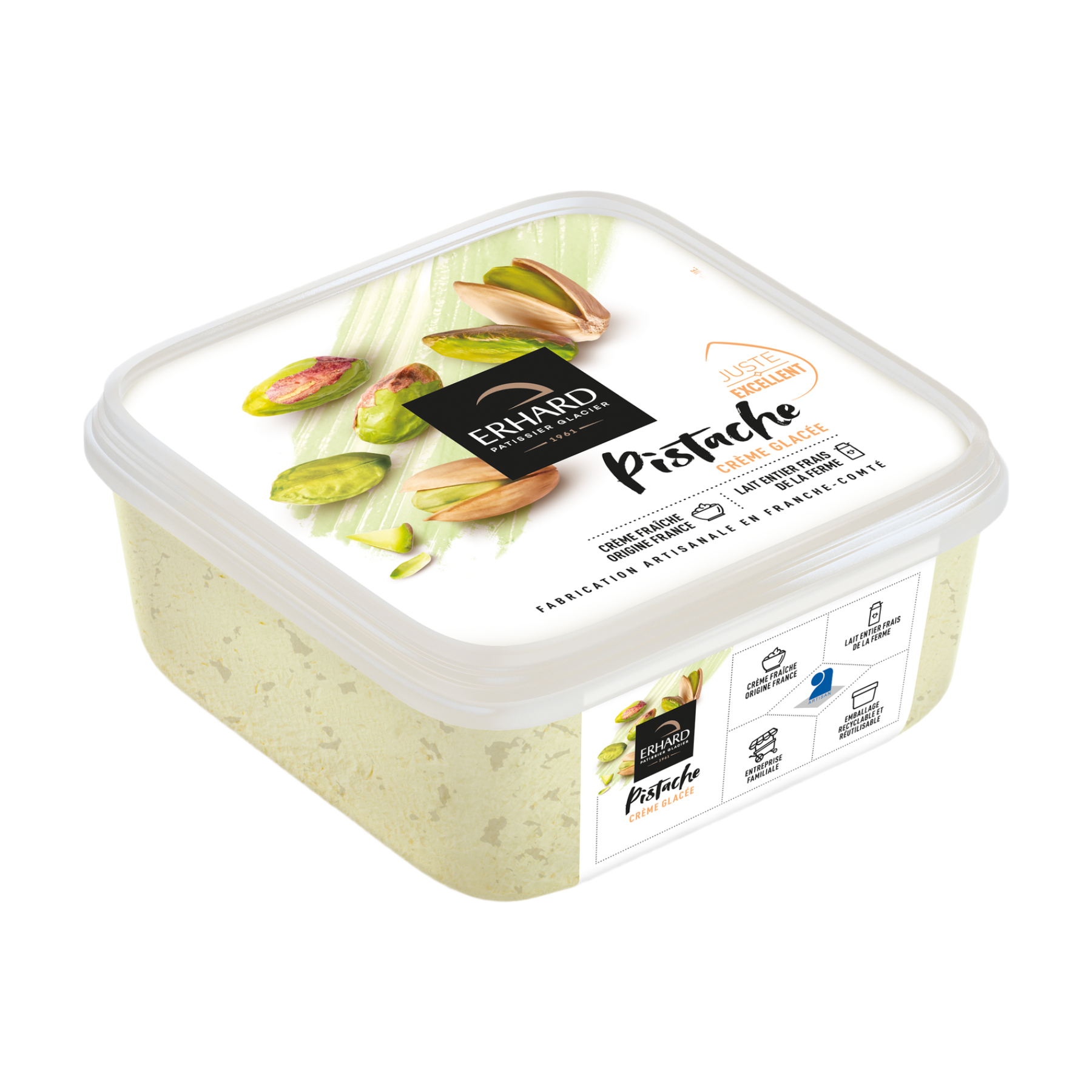 ERHARD Crème glacée pistache - 450 g