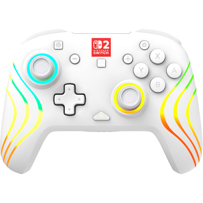 Turtle Beach Afterglow Wave Manette sans Fil (Bluetooth) RGB - Joysticks TMR, 8 Zones RGB, Batterie 20h, Bouton C pour GameChat, 2 Boutons Programmables - Nintendo Switch 2, Switch