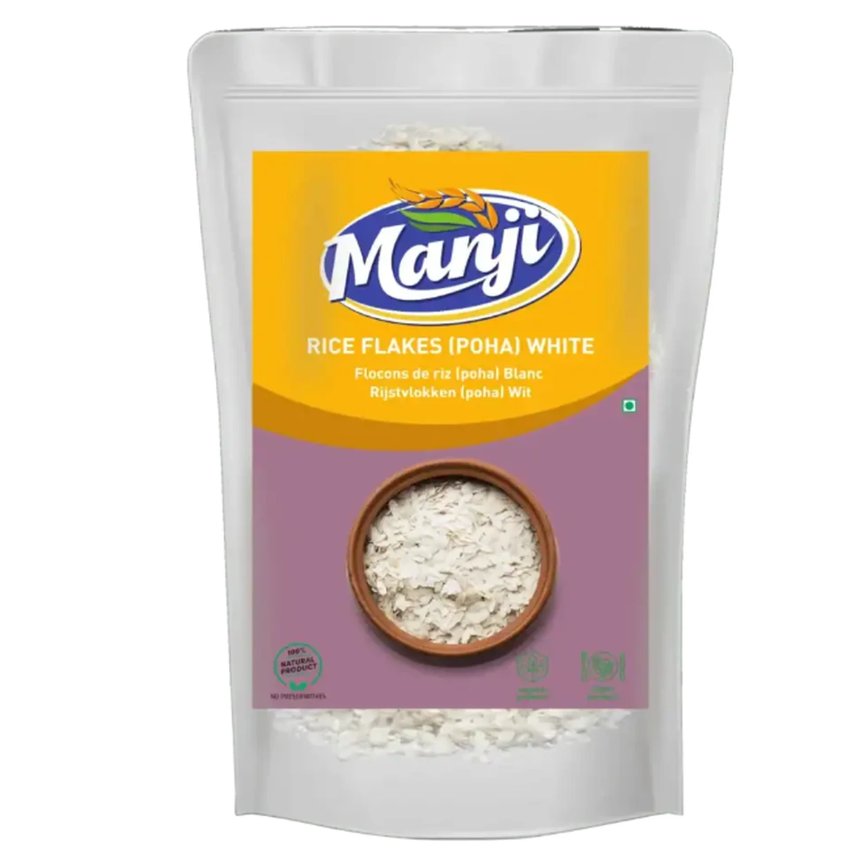 Flocons de riz Manji (Poha) blancs 500g