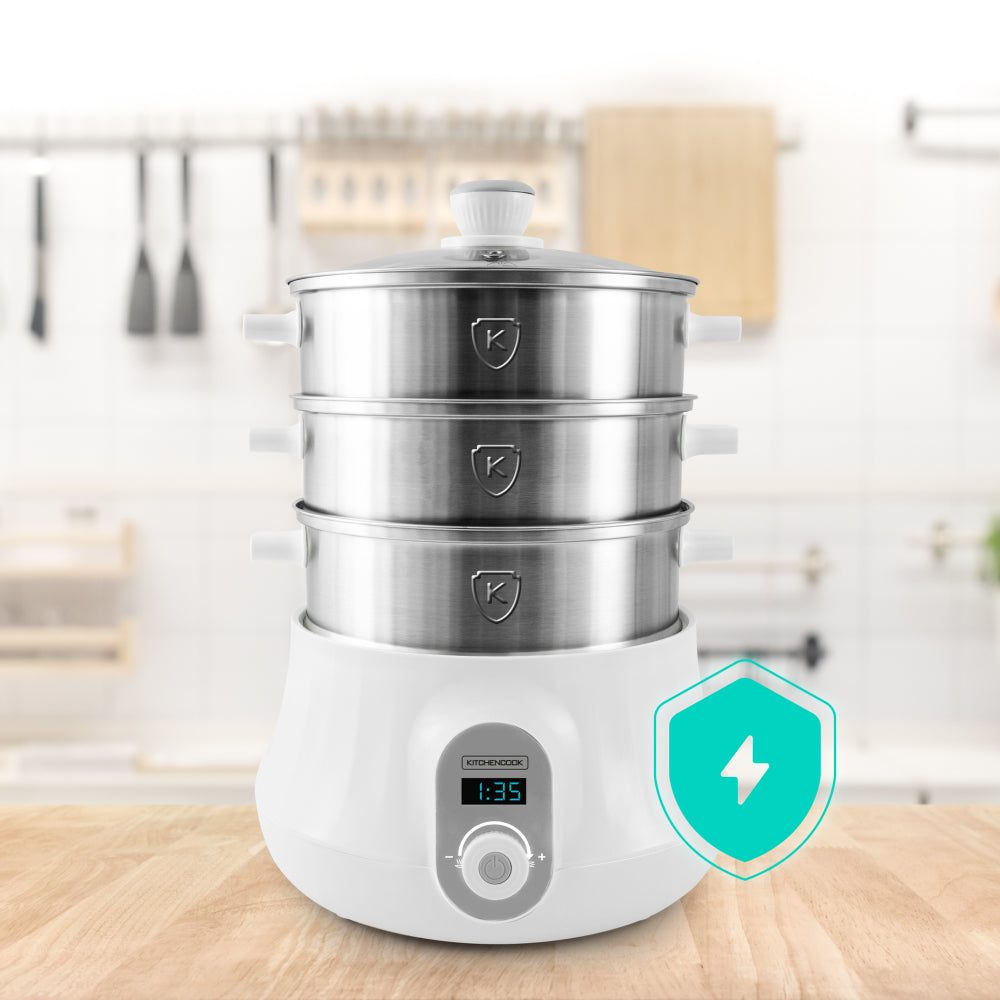 KitchenCook MULTI STEAM 9 - Cuiseur vapeur électrique en acier inoxydable