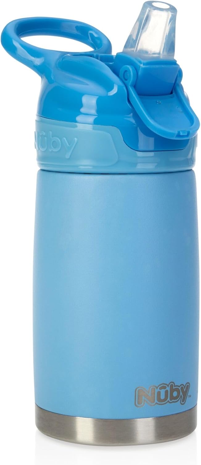 Nuby Gobelet Flip-it en acier inoxydable - Bleu