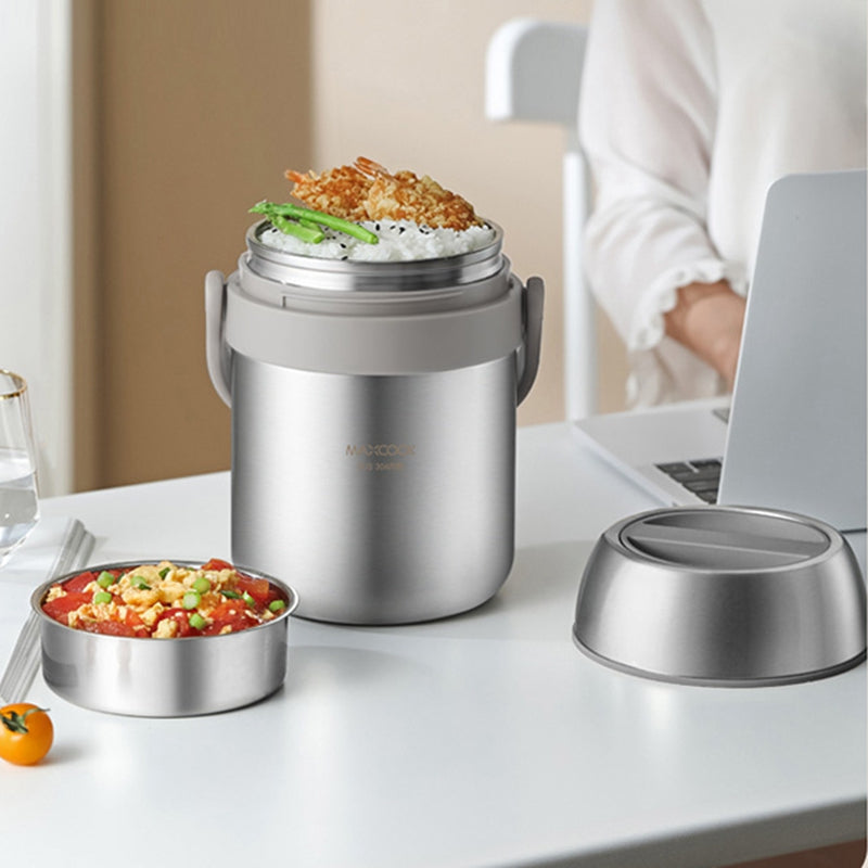 Maxcook MCTG0164 Thermos alimentaire isotherme sous vide 1,5 L Acier inoxydable 304 Grande ouverture