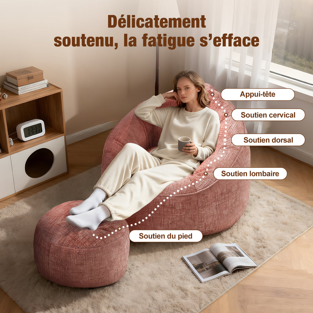 GTIMEX Fauteuil, Canapé Gamer avec Repose-pieds, 97 x 93 x 77 cm, Capacité de charge statique : 135 kg, Doux et résistant, avec garnissage en mousse à mémoire de forme granulaire