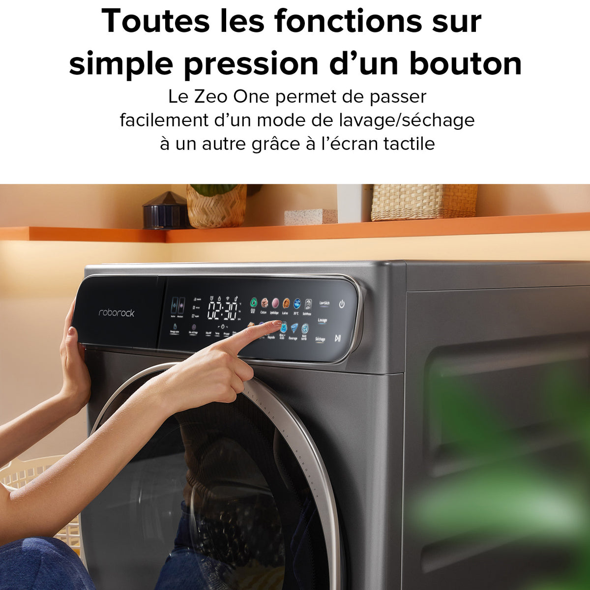 Roborock Zeo One Lave-Linge Séchant, Gris, 10 kg Lavage et 6 kg Séchage, Technologie de Séchage Zeo-cycle, Algorithme de Lavage et Séchage RR Seafarer, Système Autonettoyant LintClear