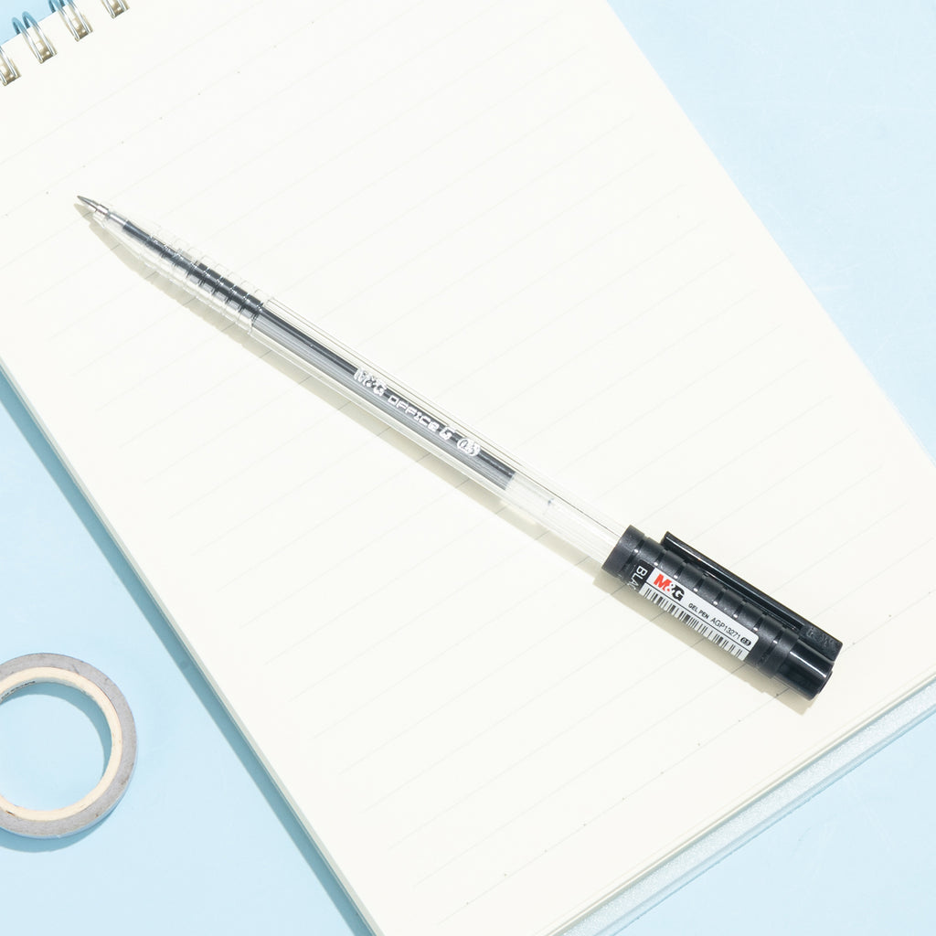 M&G Stylos gel Office G Lot de 50 Encre noire Pointe fine 0,5 mm Séchage rapide Écriture fluide Avec grip antidérapant doux et capuchon Pour bureau et école