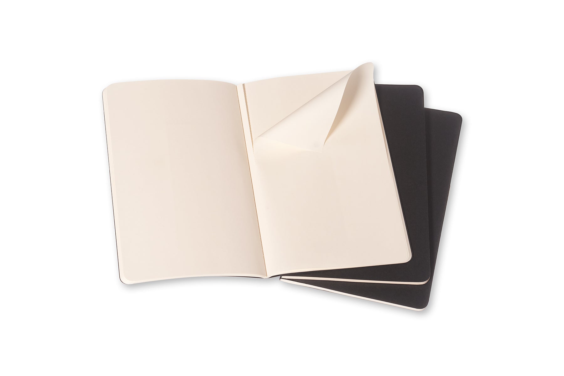 MOLESKINE Lot de 3 cahiers grand format, pages vierges