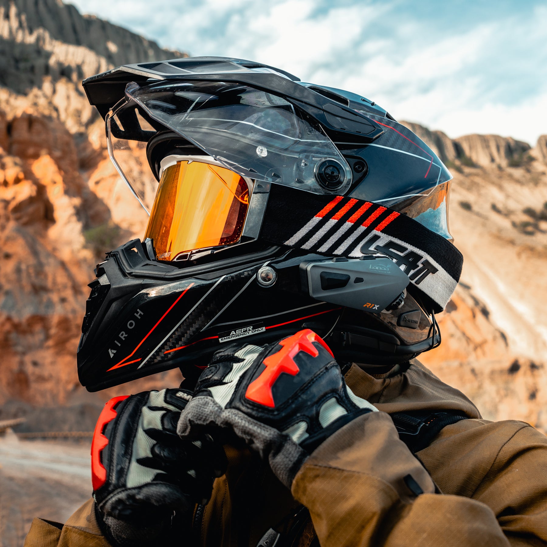 Kit Audio pour Casque de Moto Loboo R1X - Haut-parleurs de 45 mm et Réduction de Bruit CVC