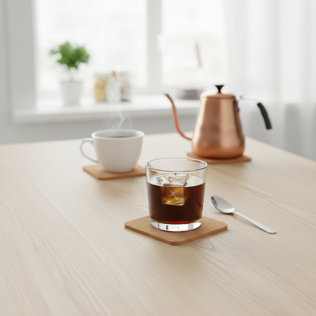 Alpina Dessous-de-plat en liège - 6 pièces - Ø 10 cm - Carrés ou ronds