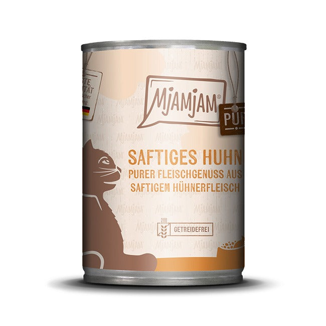 MjAMJAM Pur aliment humide pour chat au poulet 400 g