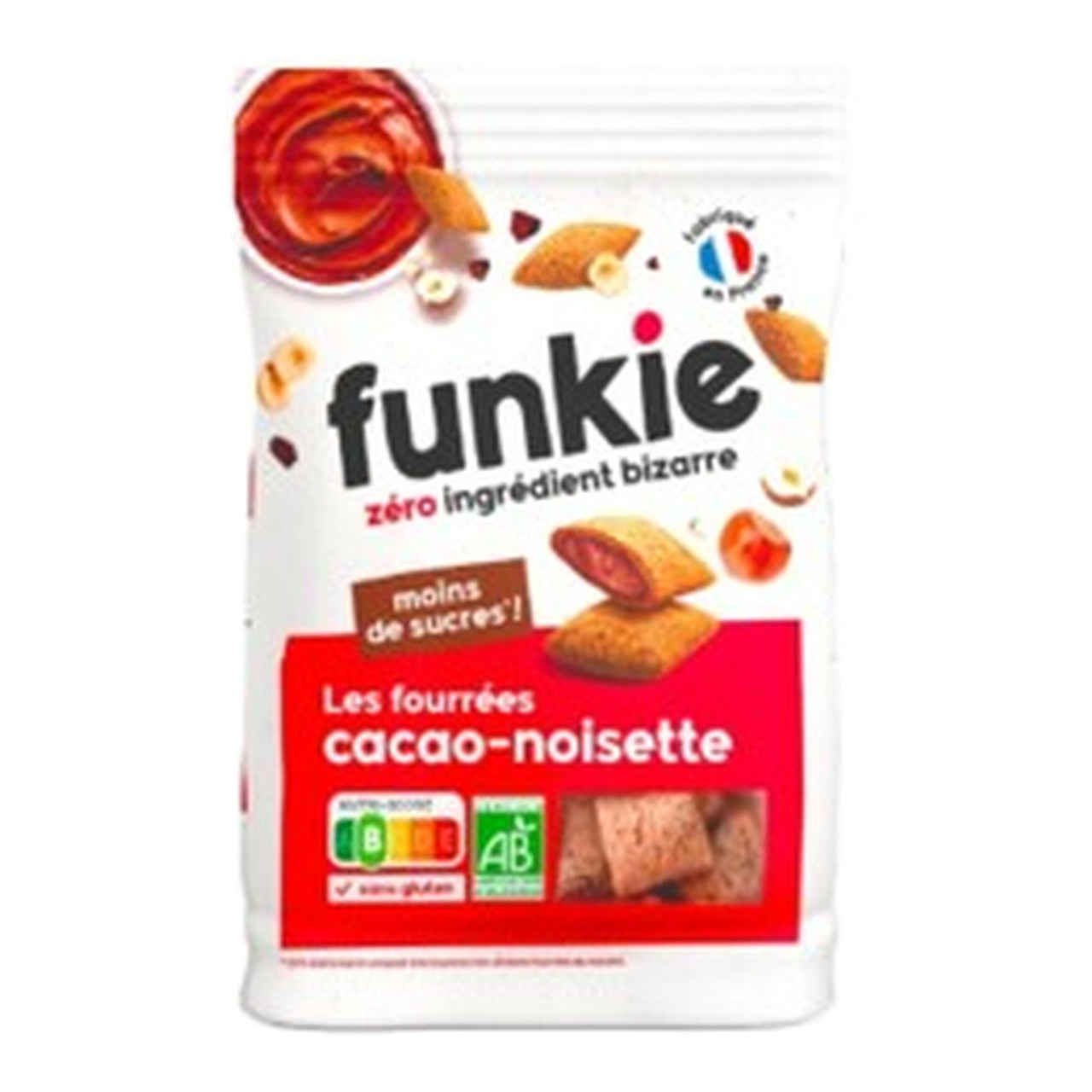 Funkie Barres de céréales biologiques fourrées noisette-cacao - 250 g