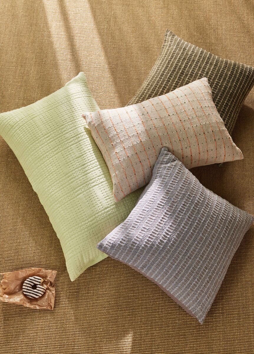 Hübsch Rhythmic Coussin Beige/Orange/Noir