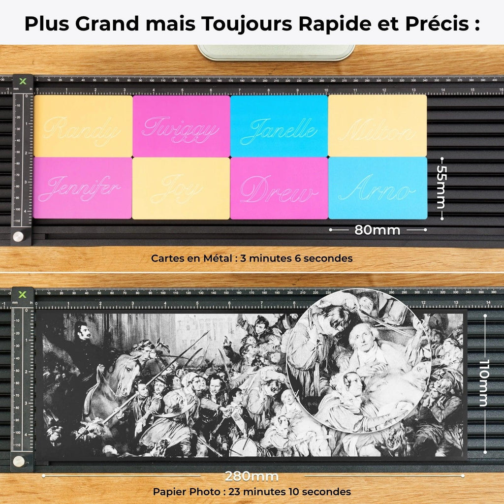 xTool Extension de glissement pour F2/F1/F1 Lite, Étendez la zone d’gravure laser à 115 x 400 mm, Gravure et découpe laser plus longues pour graveur laser