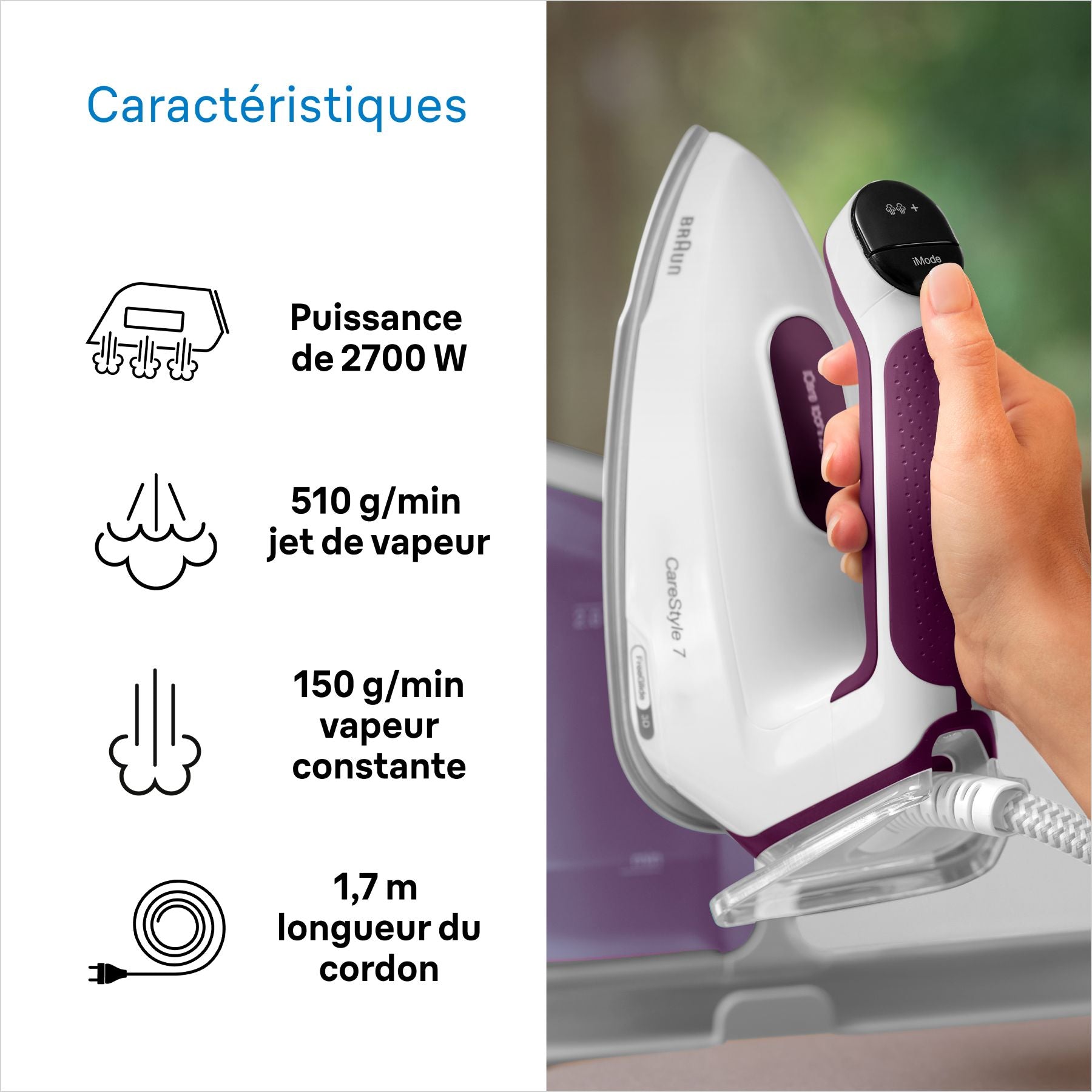 BRAUN CareStyle 7 Pro, Système de Repassage Centrale Vapeur, IS7262GY, Gris