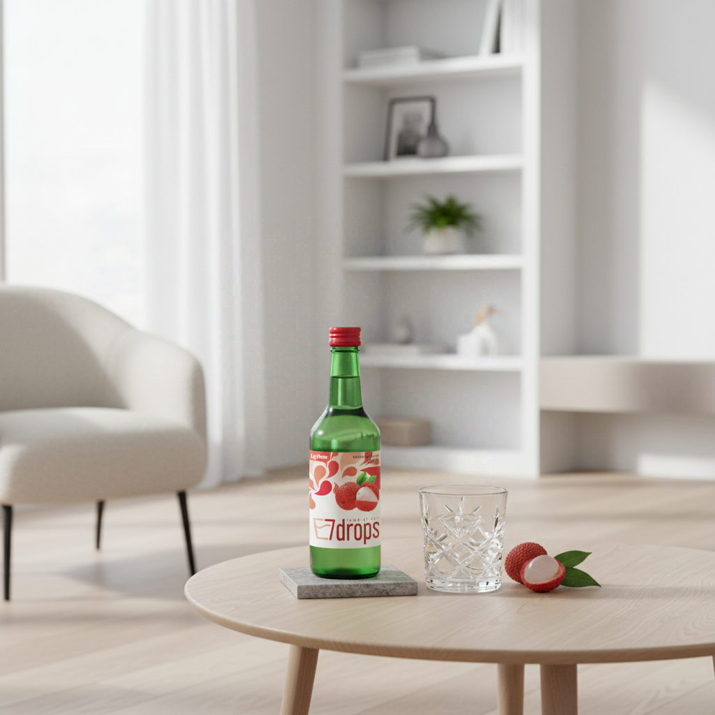 7DROPS Soju au litchi 12 % d'alcool - 360 ml