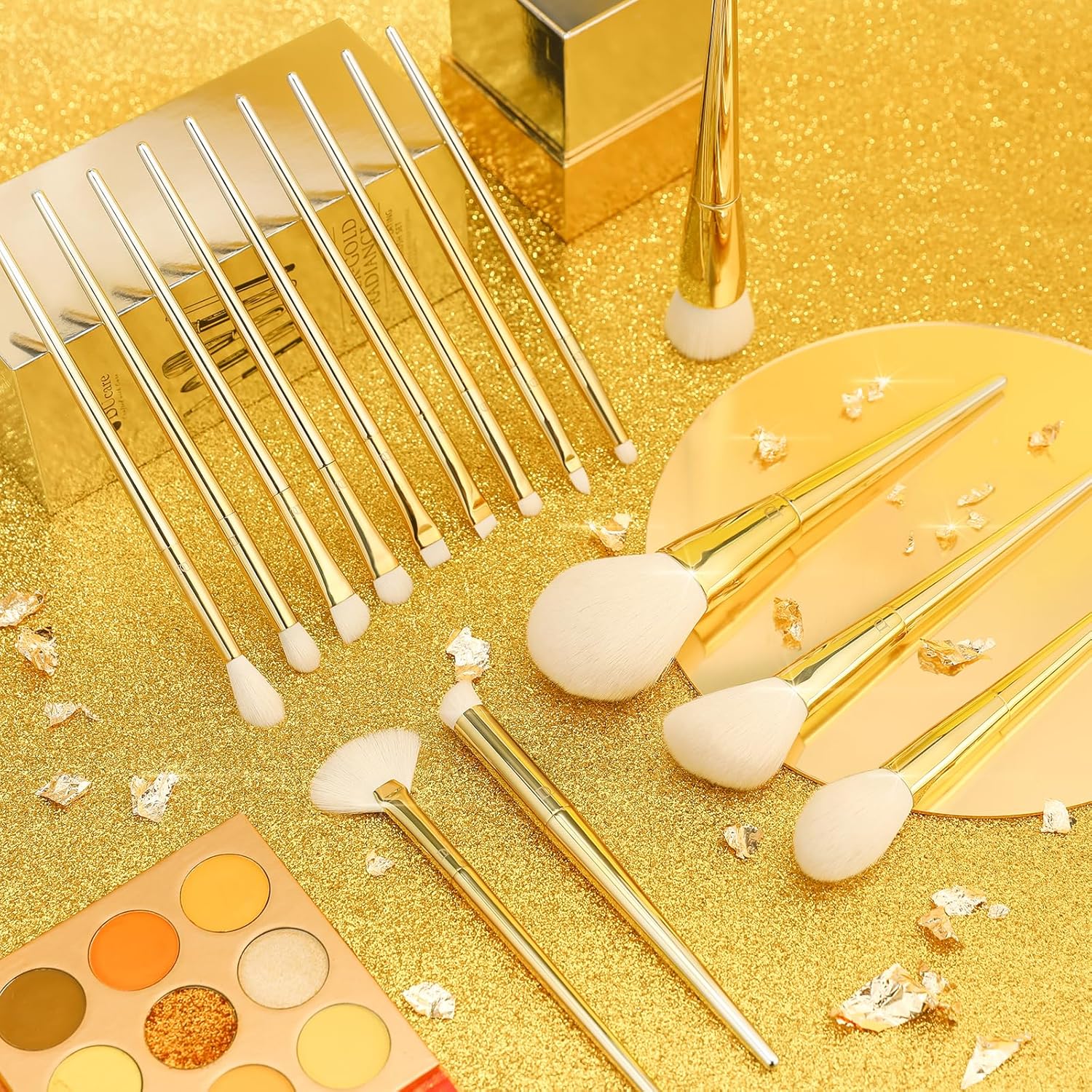 DUcare Coffret de 15 pinceaux de maquillage - Gold & Silver Glow