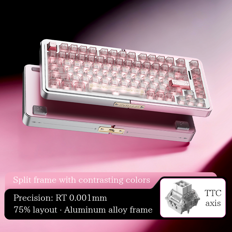 Royalaxe E75 Clavier de jeu personnalisable à effet Hall