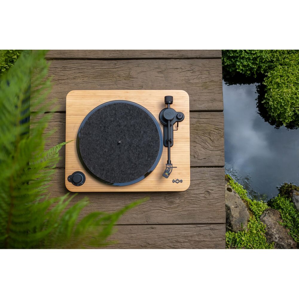House of Marley Stir It Up Lux Platine vinyle Bluetooth à 2 vitesses - Verre et bambou