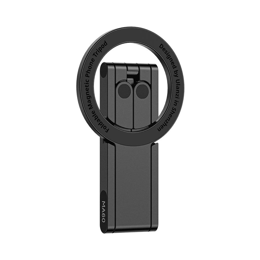 Ulanzi MA60 Trépied magnétique, Compatible avec iPhone 17/16/15/14/13/12 MagSafe et Samsung, Mini perche à selfie pliable 3-en-1 en aluminium, Force magnétique 14 N