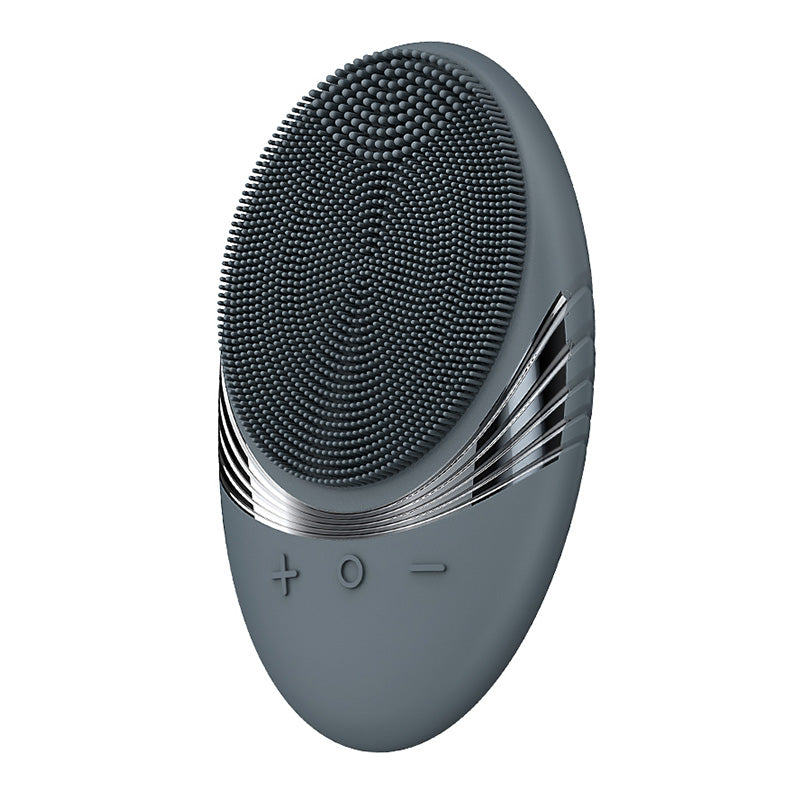 SUNLUXY JMY-103 Brosse nettoyante pour le visage, 5 modes de vibration, nettoyage en douceur avec tête de brosse en silicone, conception portable avec anneau de suspension - Noir
