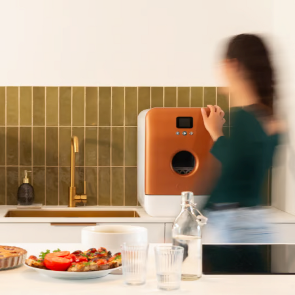 Bob Lave-vaisselle compact écologique avec pack toutes options - Blanc/Cuivre