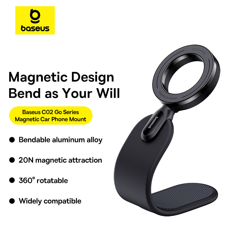 Baseus PrimeTrip C02 Go Support de téléphone magnétique pour voiture - Noir Stellaire