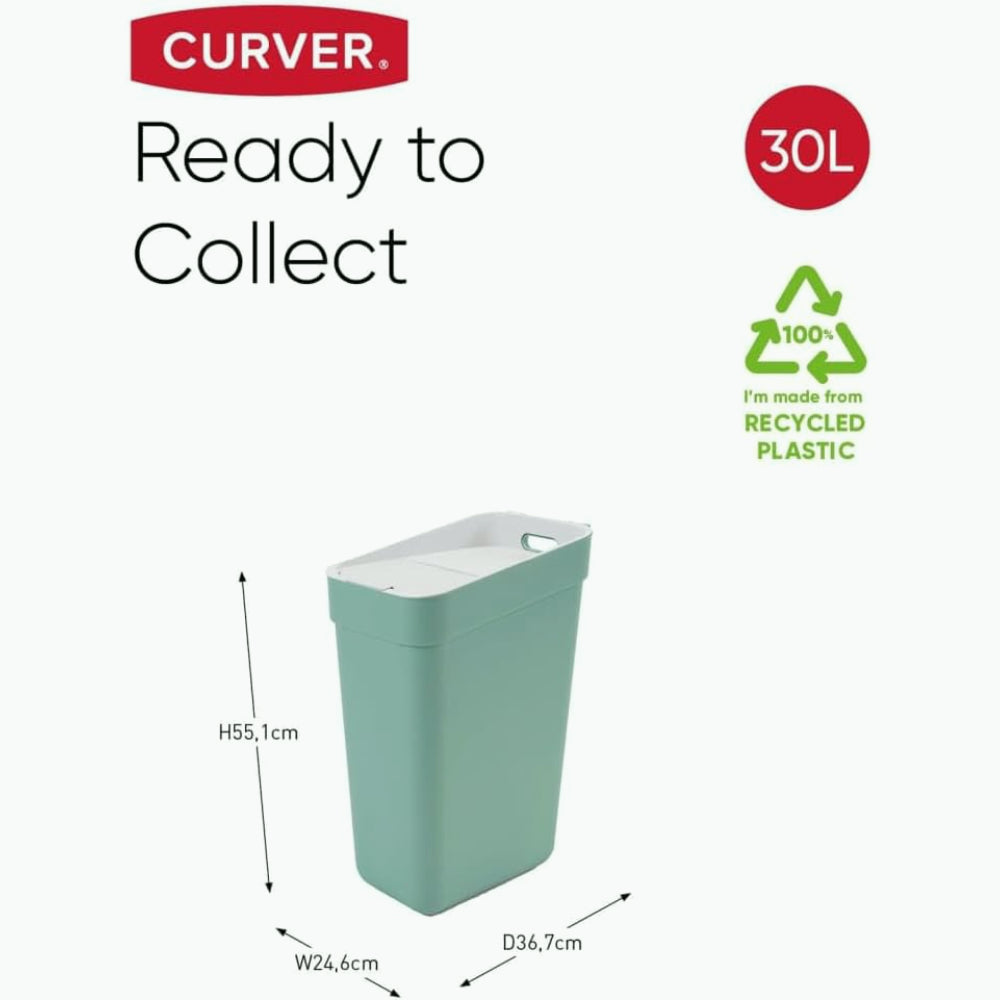 CURVER Poubelle de tri READY TO COLLECT 30L 36.7 x 24.6 x 55.1 cm