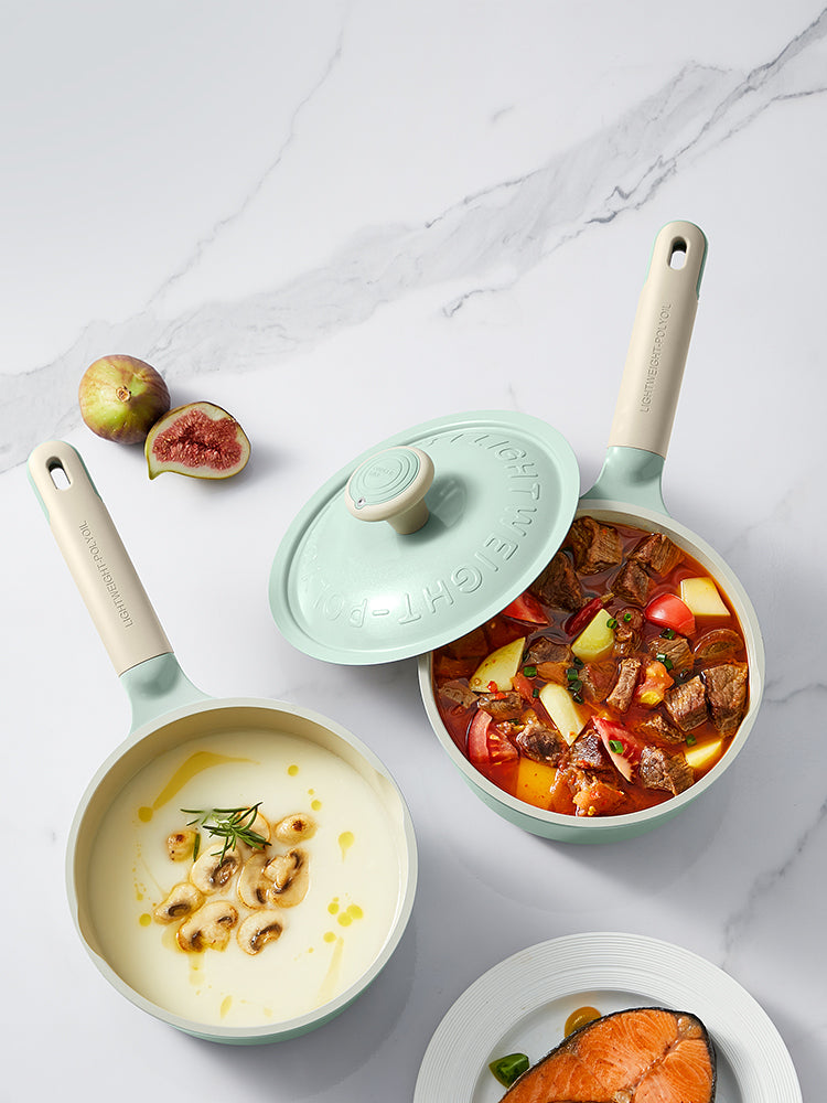 COOKER KING Casserole à Lait Antiadhésive, Casserole pour Aliments pour Bébés à Revêtement Sans PFAS, Petit Casserole avec Récupérateur de Huile