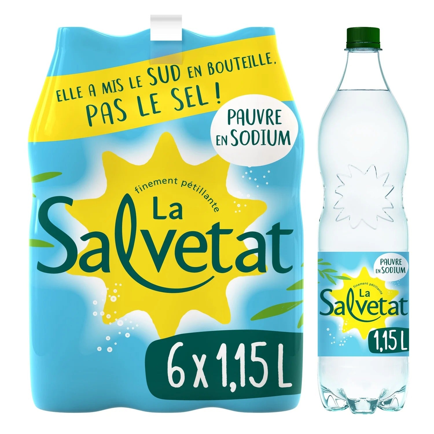 SALVETAT Eau gazeuse minérale naturelle 6x1.15L