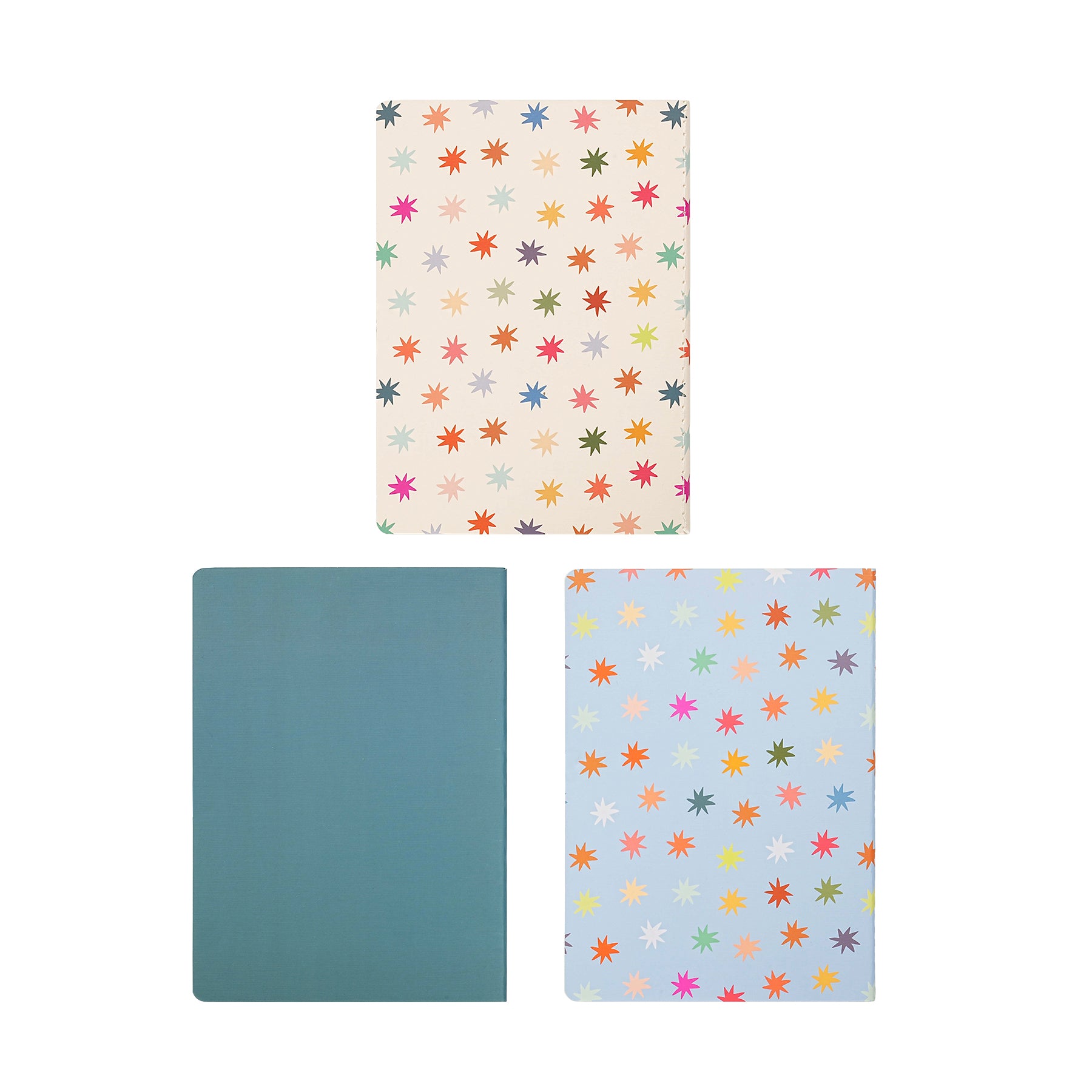 Jubiluu Lot de 3 carnets cousus A5 à couverture souple - 50 feuilles 80 g papier offset - Journal ligné crème classique pour école, bureau, journal intime ou prise de notes quotidienne - Floral éclatant