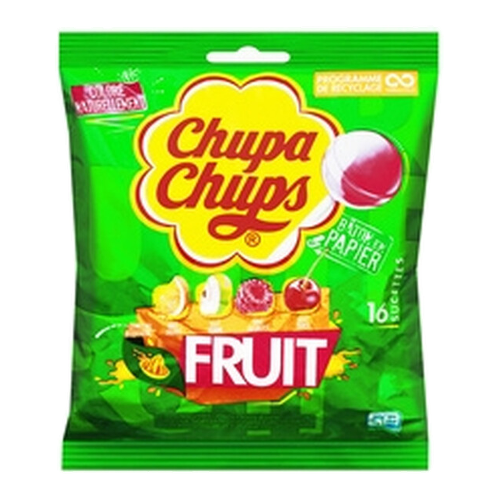 Chupa Chups Classique Sucettes aux saveurs de fruits assorties sachet 192 g