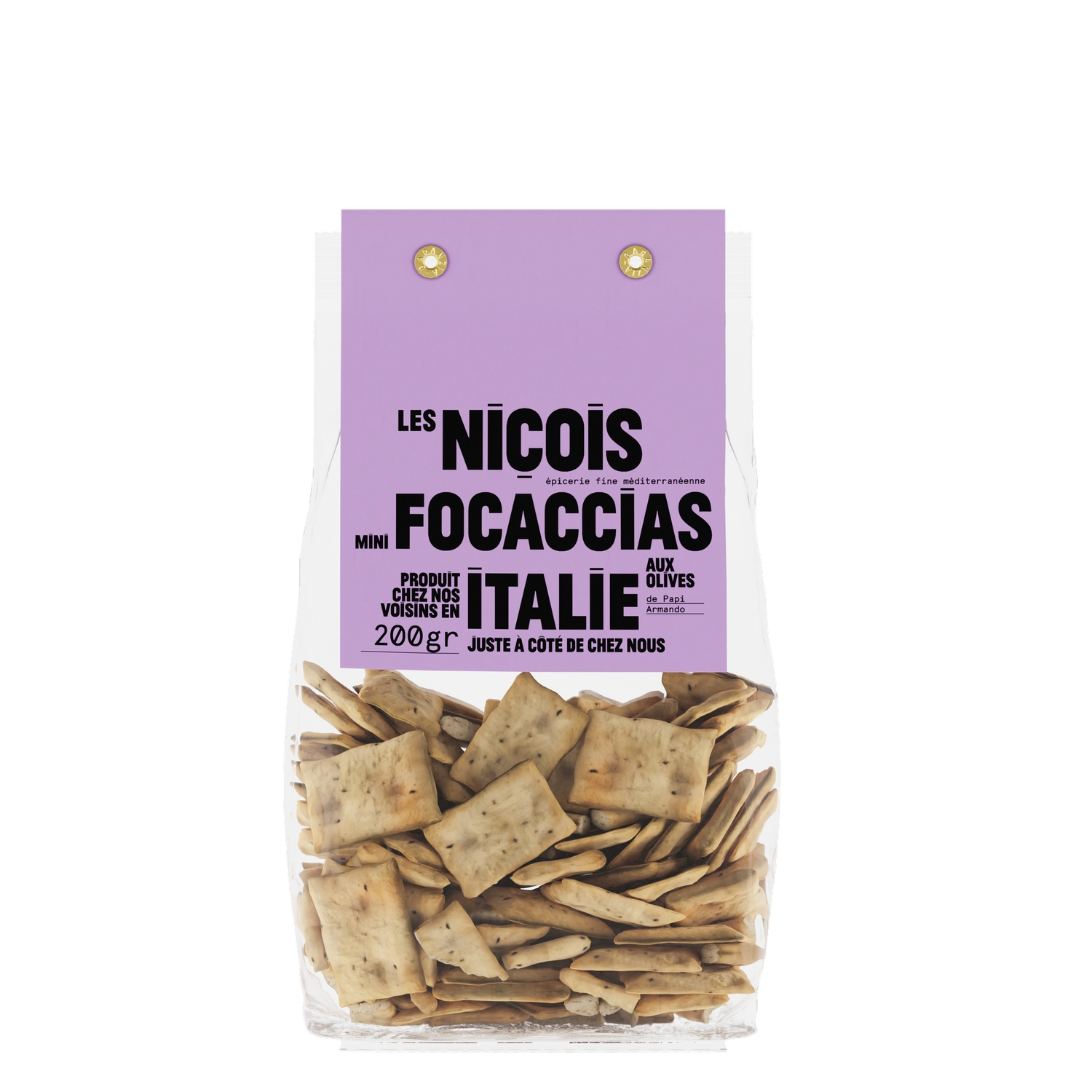 LES NICOIS Mini Focaccia aux Olives, 200 g