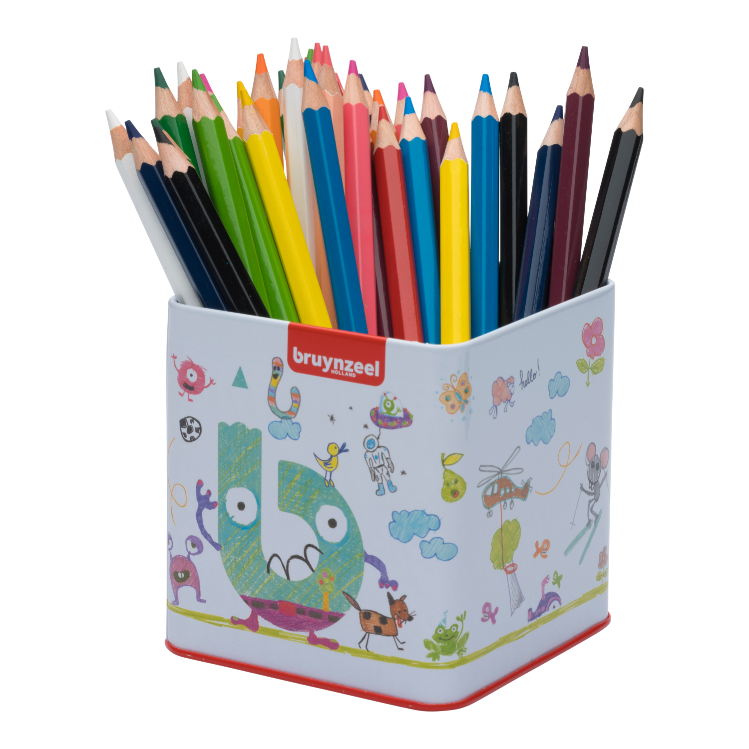Bruynzeel Méga crayons de couleur en boîte métallique de 48 couleurs