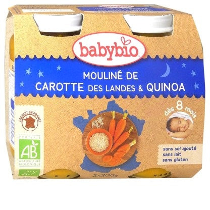 BABYBIO Pot b.nuit carotte quinoa 2X200G