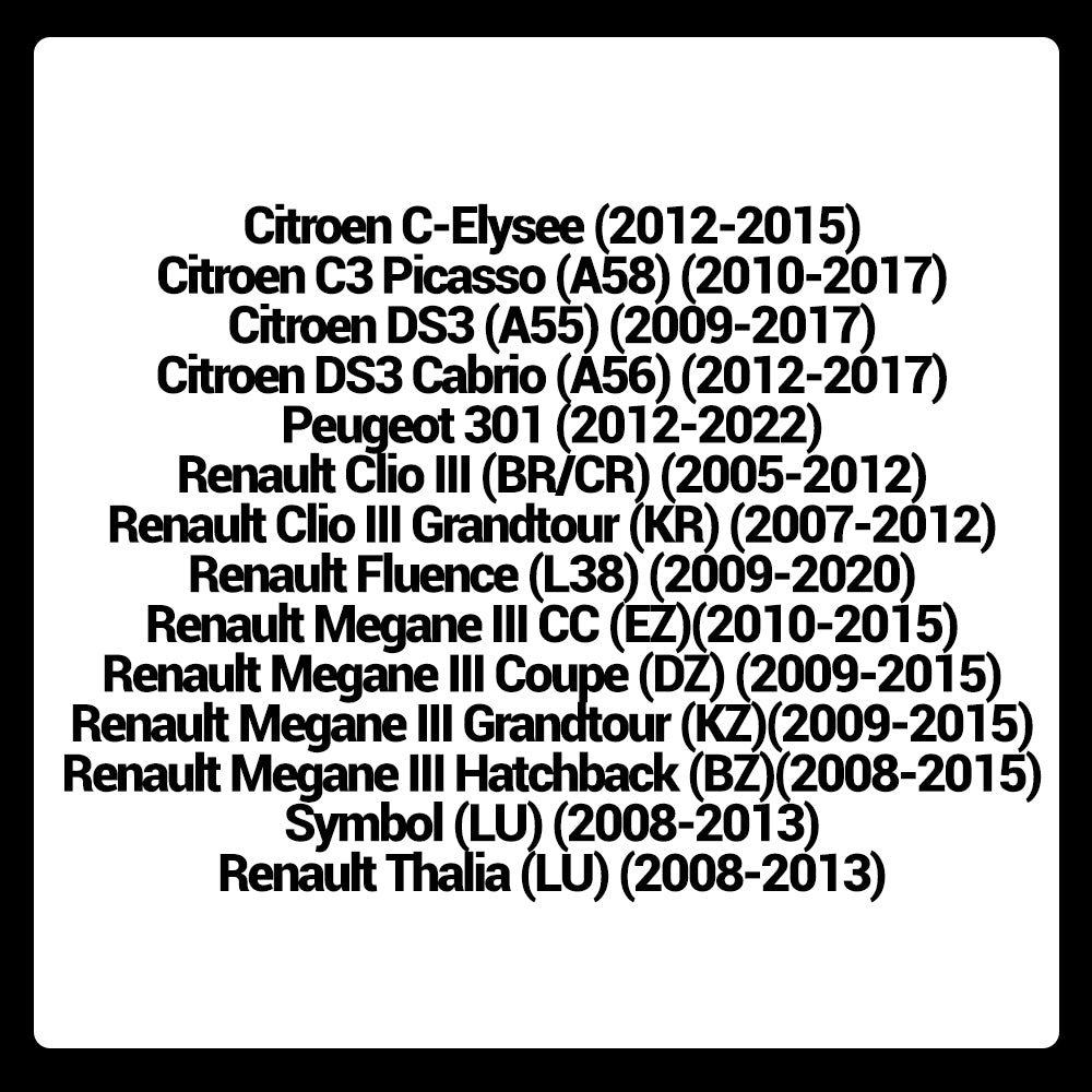 LECIBUBI Essuie-glaces pour Renault Clio III/Megane III, Citroën C3 Picasso/DS3, Peugeot 301, équipement d'origine - 600 mm + 400 mm