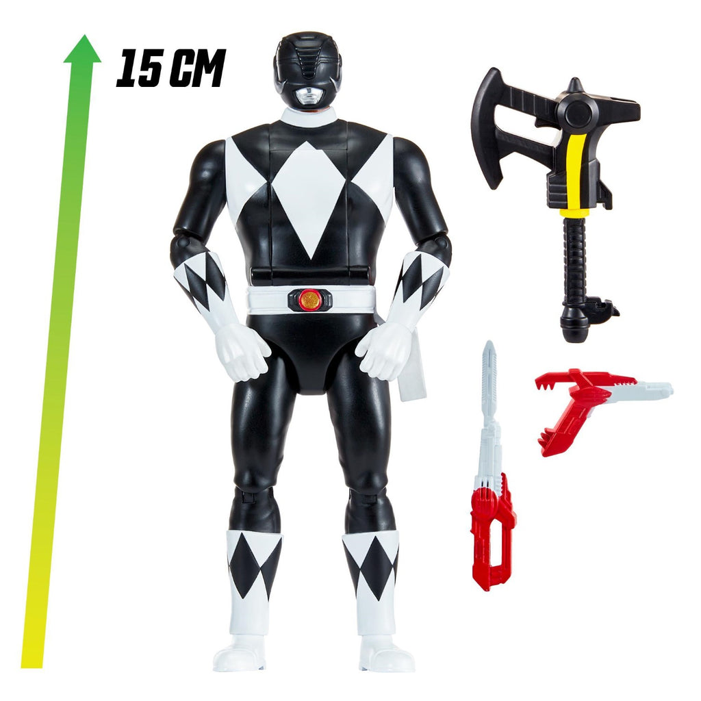 POWER RANGERS Power Ranger - Auto-morphin, Figurine articulée 2-en-1, 15 cm, Ranger Noir - Zack, Pour les enfants dès 4 ans, PWG073
