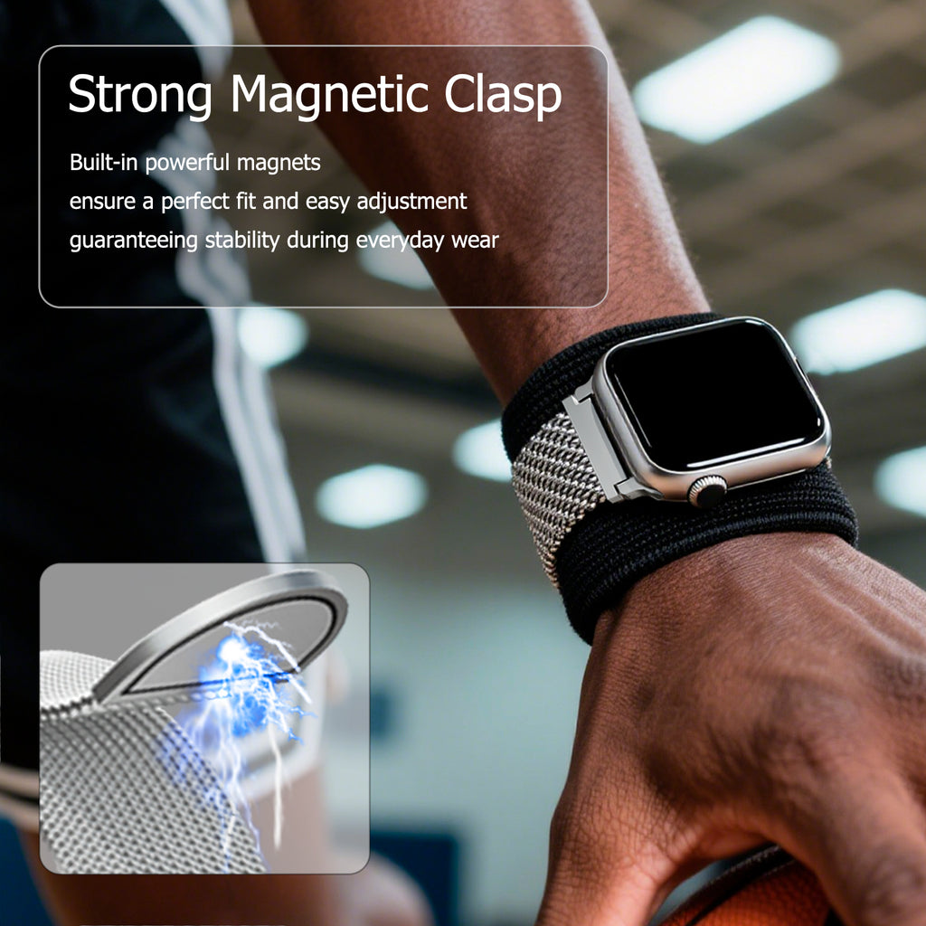 Uni-unzeit Bracelet de montre milanais pour Apple Watch 42/44 mm Argent