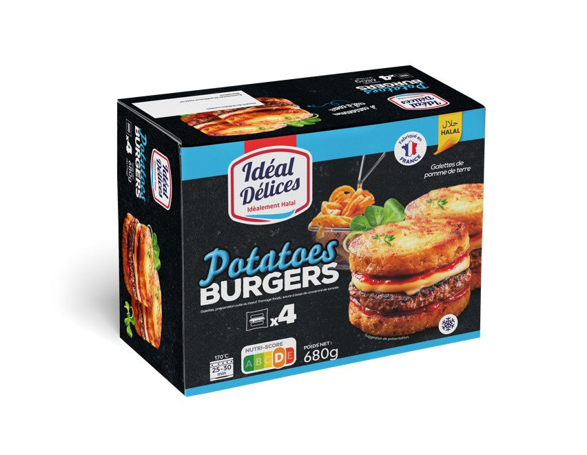 Burgers de pommes de terre halal x4 680 g