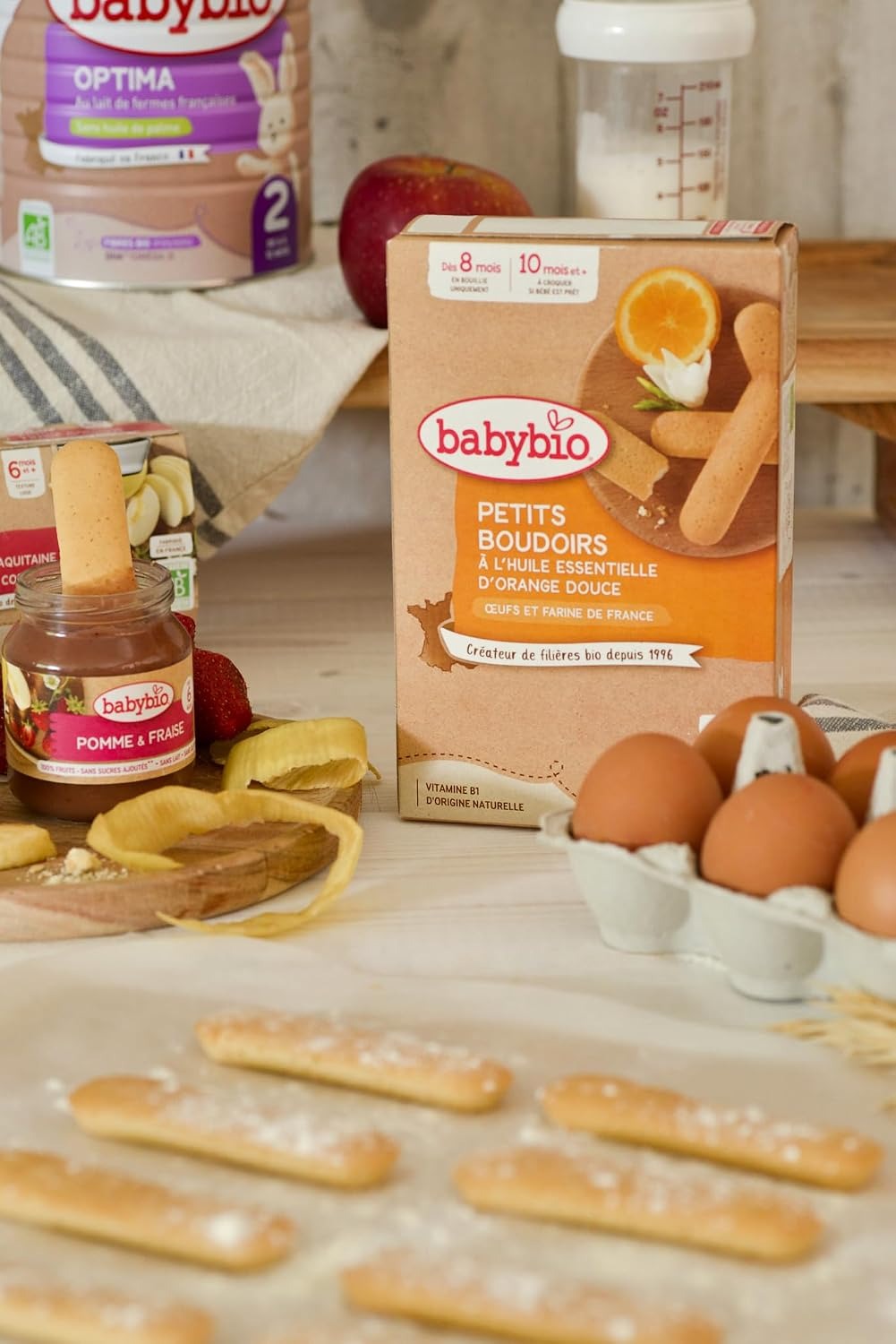BABYBIO Biscuits Bébé Bio Saveur Orange Boudoir Dès 8 Mois 120 g