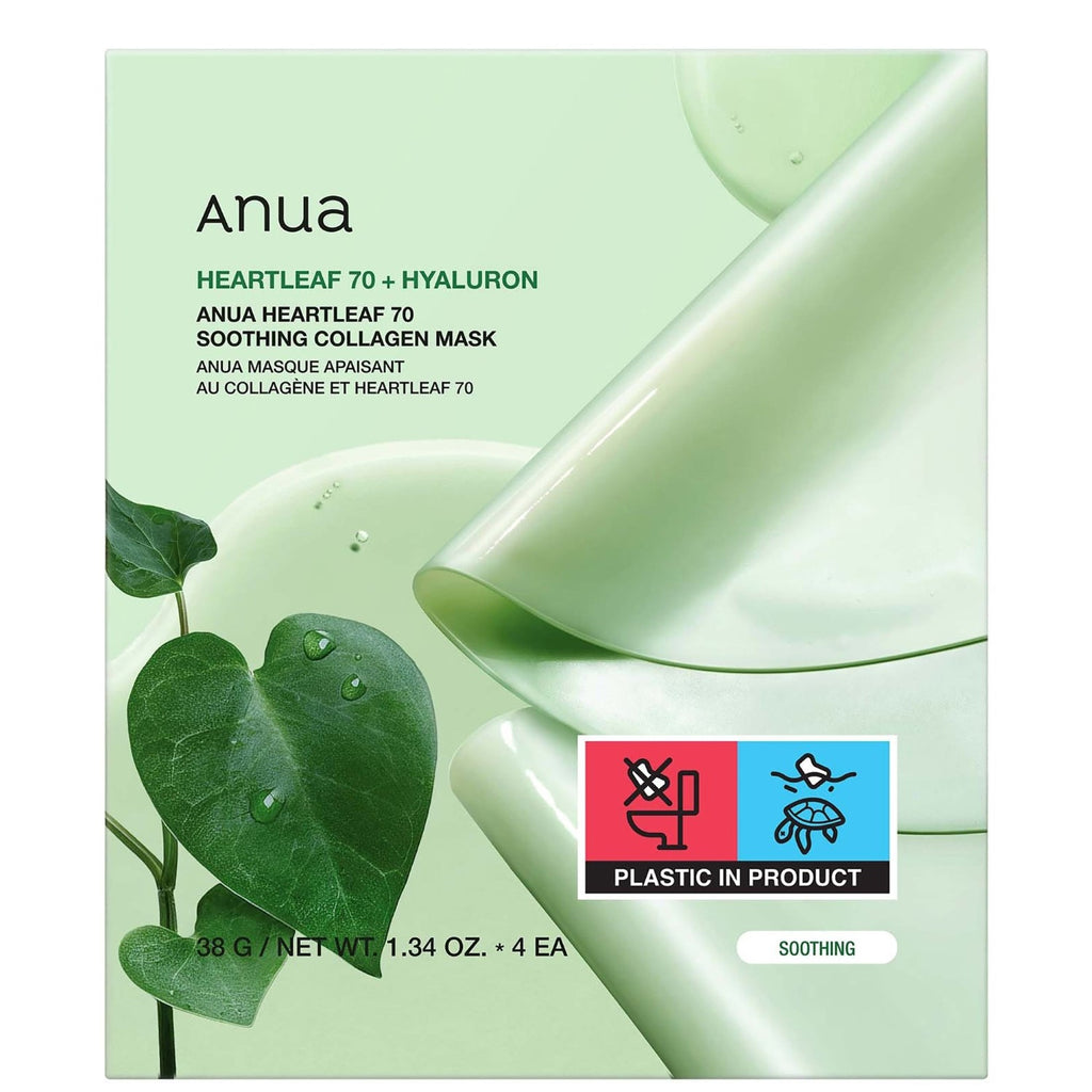 Anua Heartleaf 70 Masque Apaisant Collagène 38 g (1 Pièce) * 4 Ensembles EU