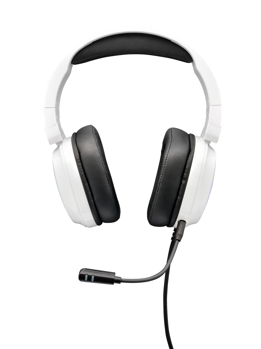 THE G-LAB Korp Radium Casque de jeu circum-aural filaire avec microphone détachable, prise jack 3,5 mm, éclairage RVB, Blanc