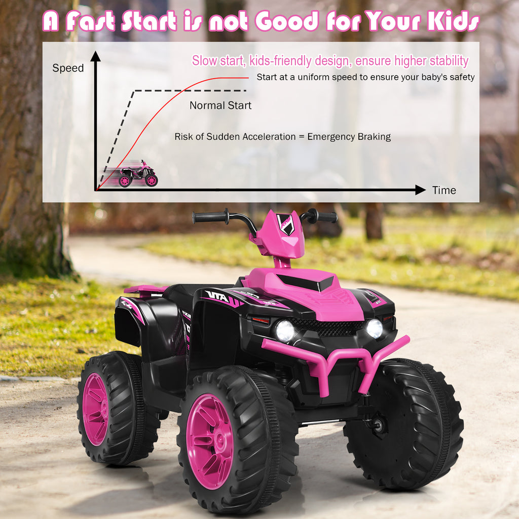 Quad électrique pour enfants, avec batterie et éclairage LED