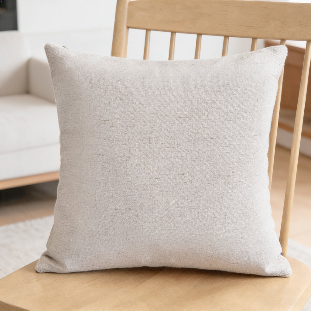 Deconovo housse de coussin en lin imprimé, coloris crème, 50 x 50 cm, 1 pièce