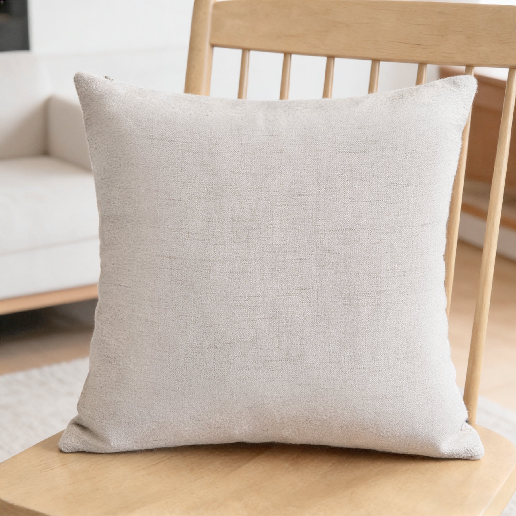 Deconovo housse de coussin en lin imprimé, coloris crème, 50 x 50 cm, 1 pièce