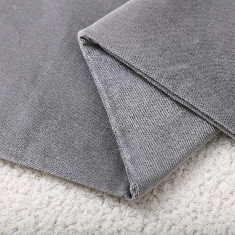 MEROPE, Housse de coussin en velours coton, 50x50 cm, gris, 1 pack