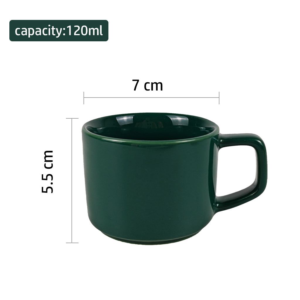 Lot de 4 petites tasses en céramique, 120 ml, couleurs douces (jaune, bleu, vert, rose), tasses à expresso ou à dessert