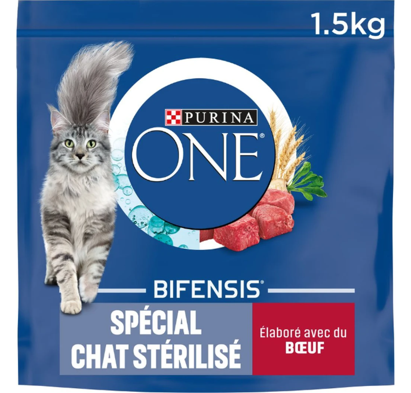 Purina One Bifensis Aliment pour chat adulte stérilisé au bœuf - 1,5 kg