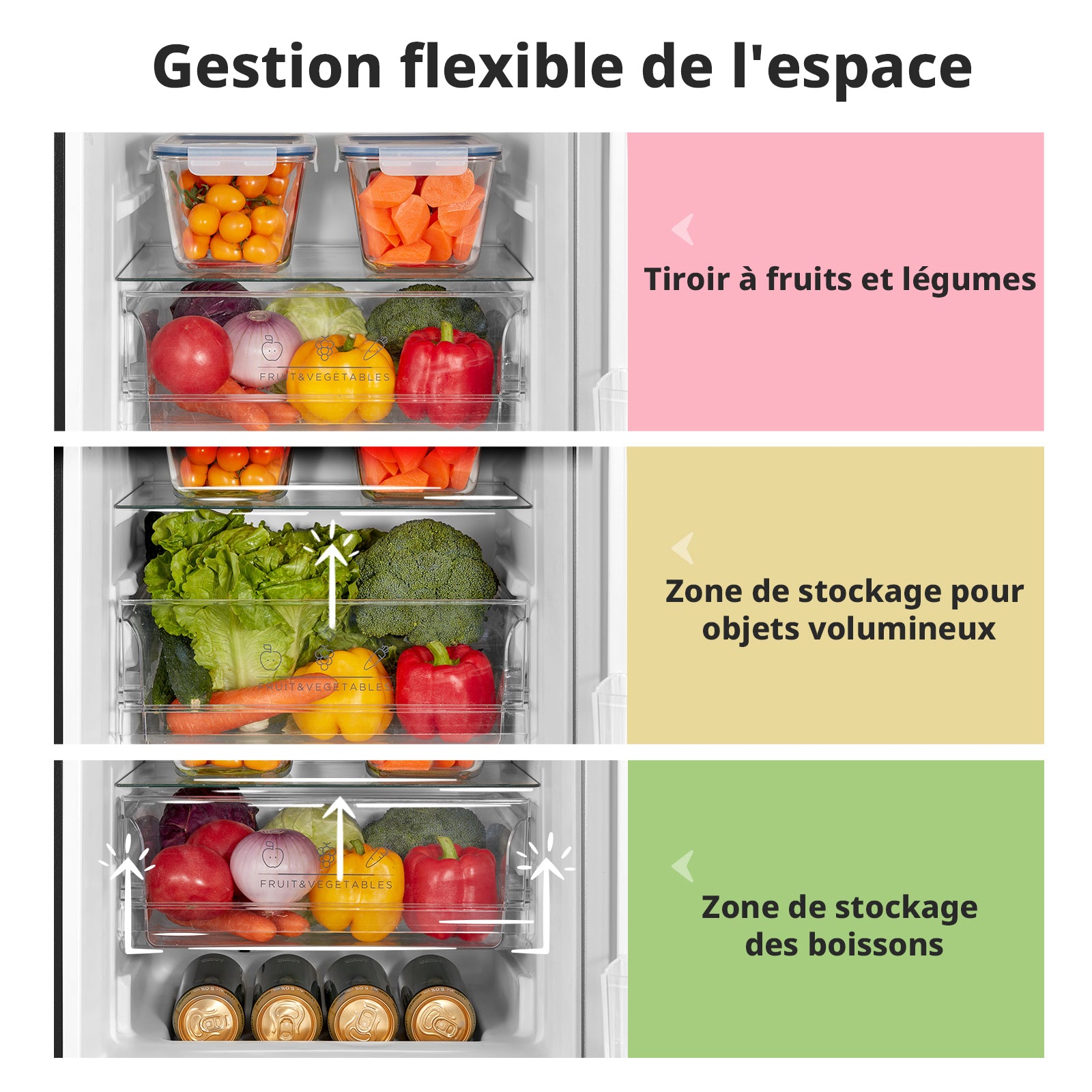 Comfee' par Midea 174 L Réfrigérateur-congélateur pose libre, Low Frost, Thermostat réglable, Éclairage LED, Porte réversible, Faible bruit, Noir RCB230BL2EU(E)