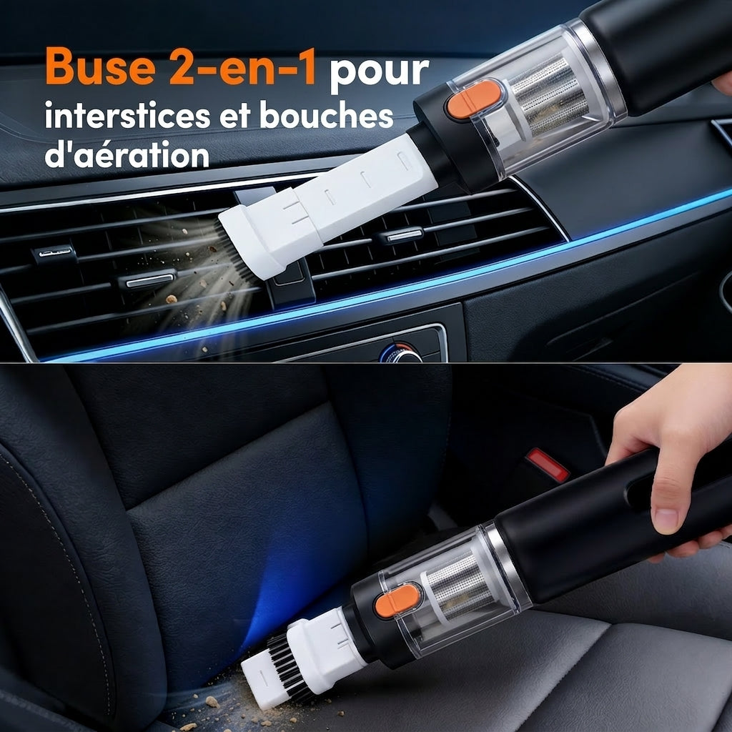Mini aspirateur à main sans fil ATSHARK, petit aspirateur de voiture portable 10000Pa Forte aspiration, double mode, écran LED, charge rapide Type-C, convient aux voitures