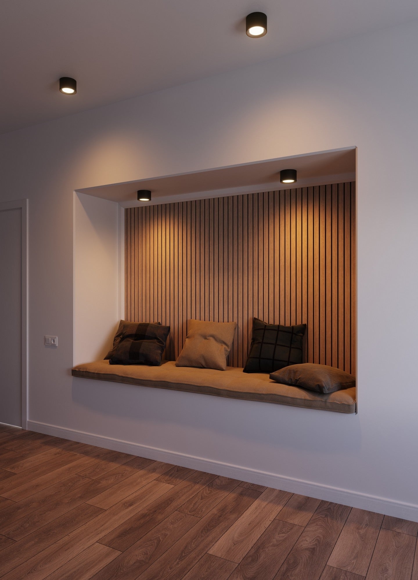 Plafonnier LANDON SMART court - variation de température de 2700-6500k LED intégrée métal noir IP44 Salle de bain - Nordlux, Intérieur